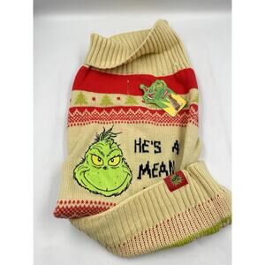 Dr Seuss "He’s A Mean One" The Grinch Dog Christmas Sweater Large NEW